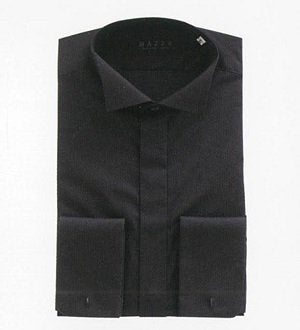 新郎ウィングカラーブラックシャツ、お洒落なコーデを楽しむ【ブライダルプロ選定/レンタル】